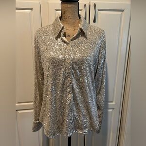 Sanctuary sequin L/S top SZ M